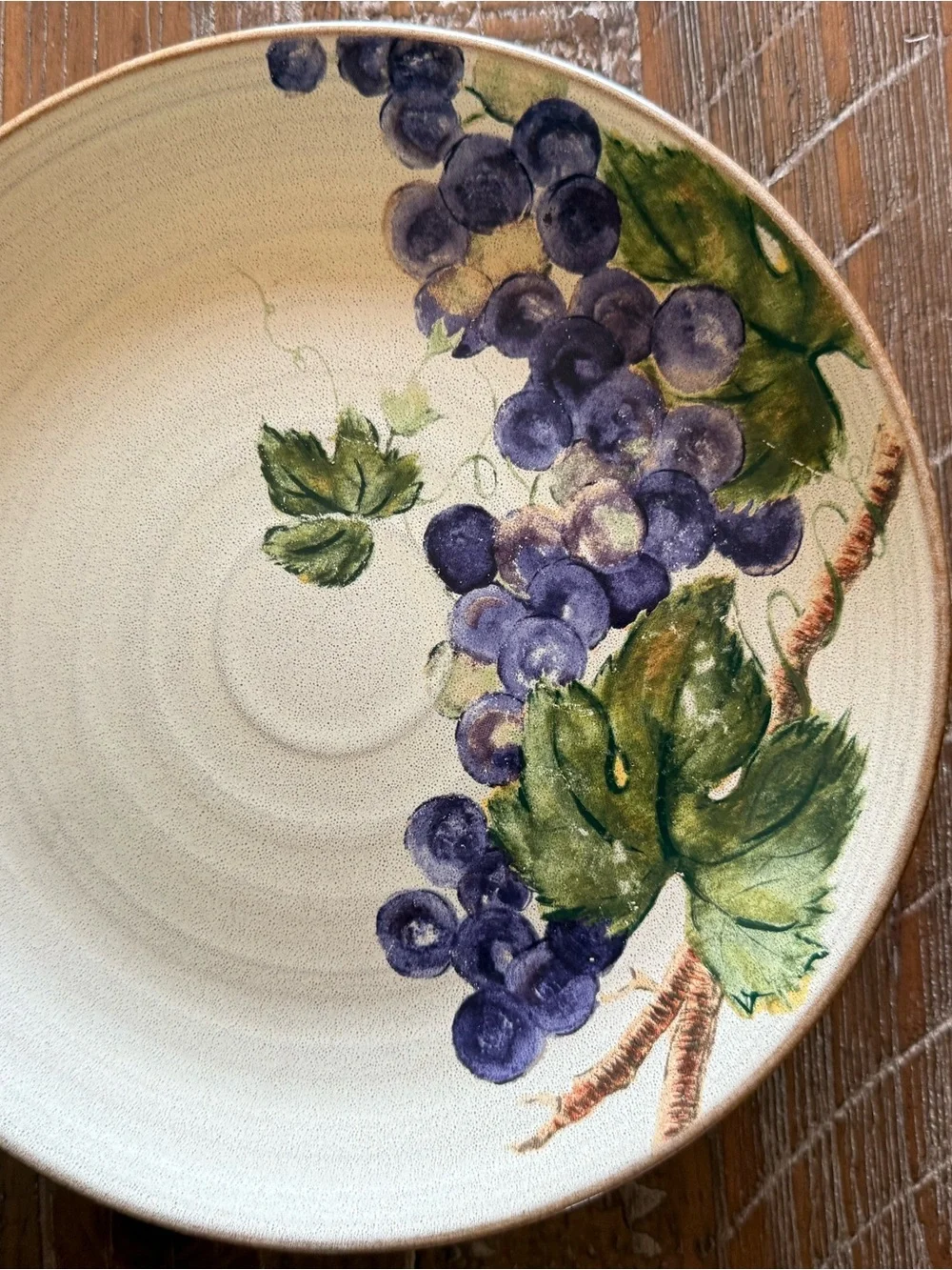 222 Fifth Studio Grapevine Putty Bread and Butter / Appetizer Plates.set of 3